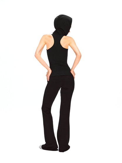 kvkv Soft Touch Hooded Racerback Waist Cinch Zipper Women&