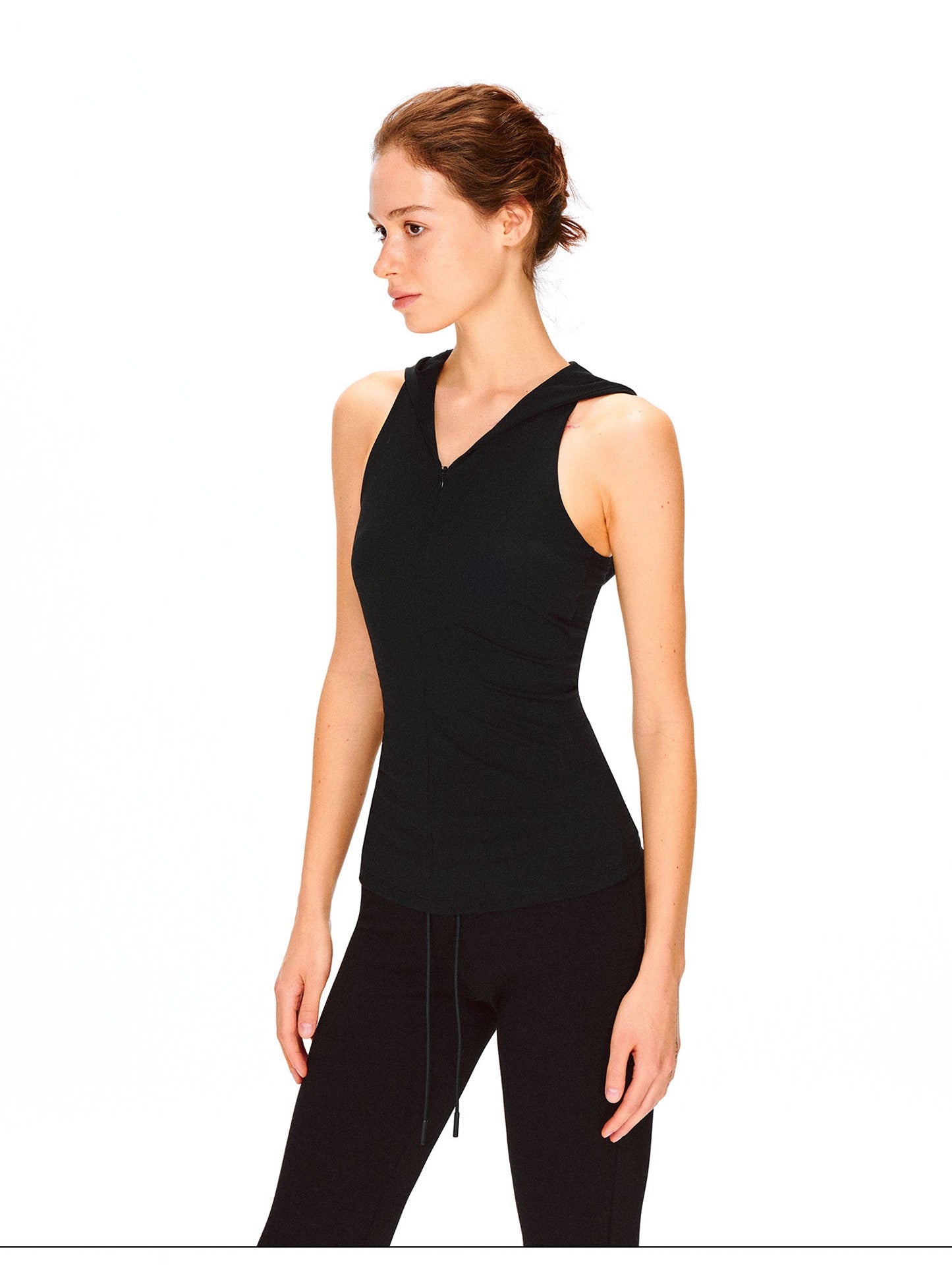 kvkv Soft Touch Hooded Racerback Waist Cinch Zipper Women&