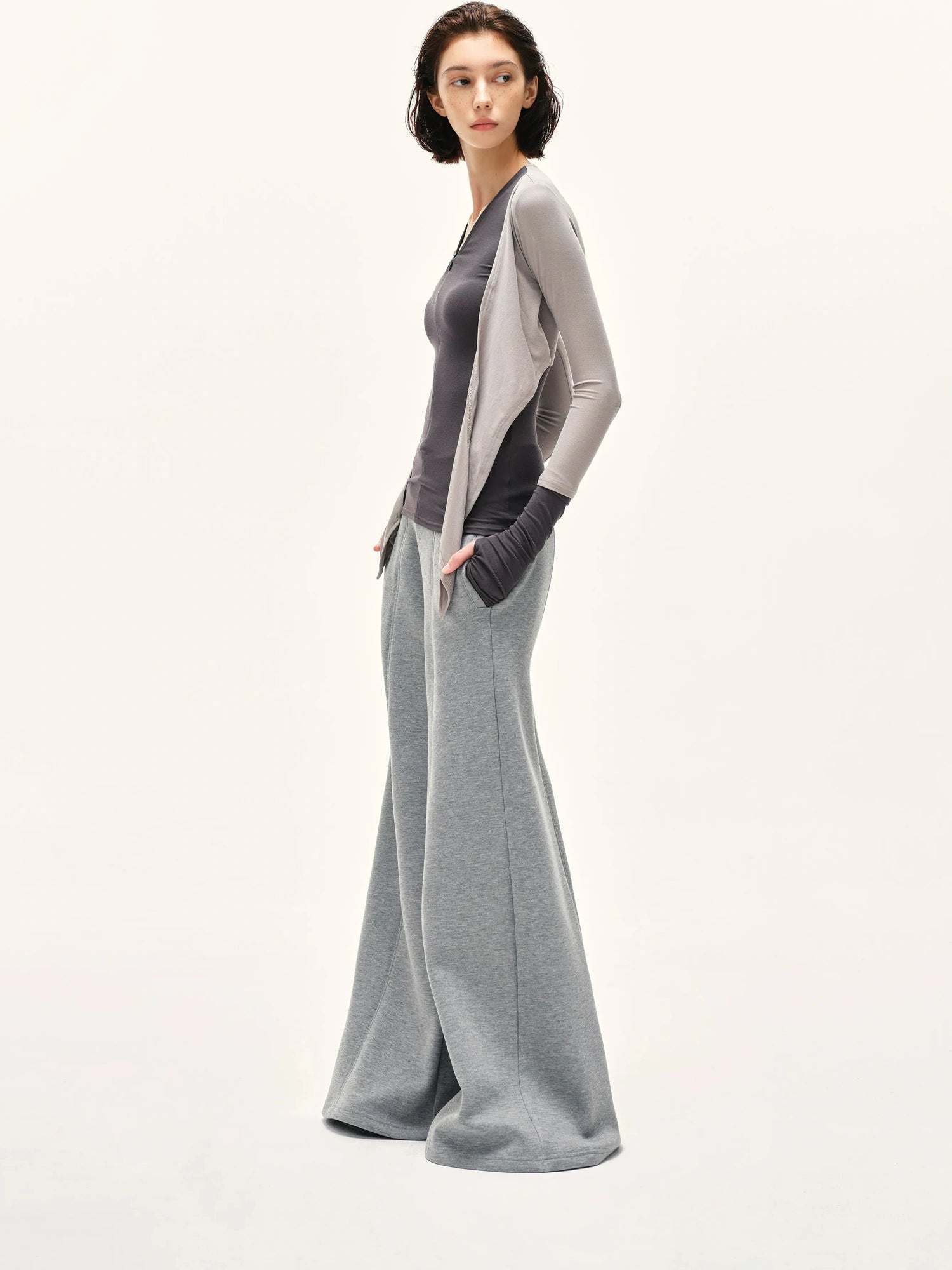 kvkv Soft Touch Modal Bow Tie Yoga Zip Top