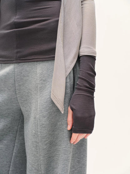 kvkv Soft Touch Modal Bow Tie Yoga Zip Top