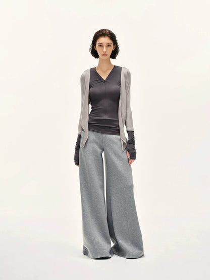kvkv Soft Touch Modal Bow Tie Yoga Zip Top