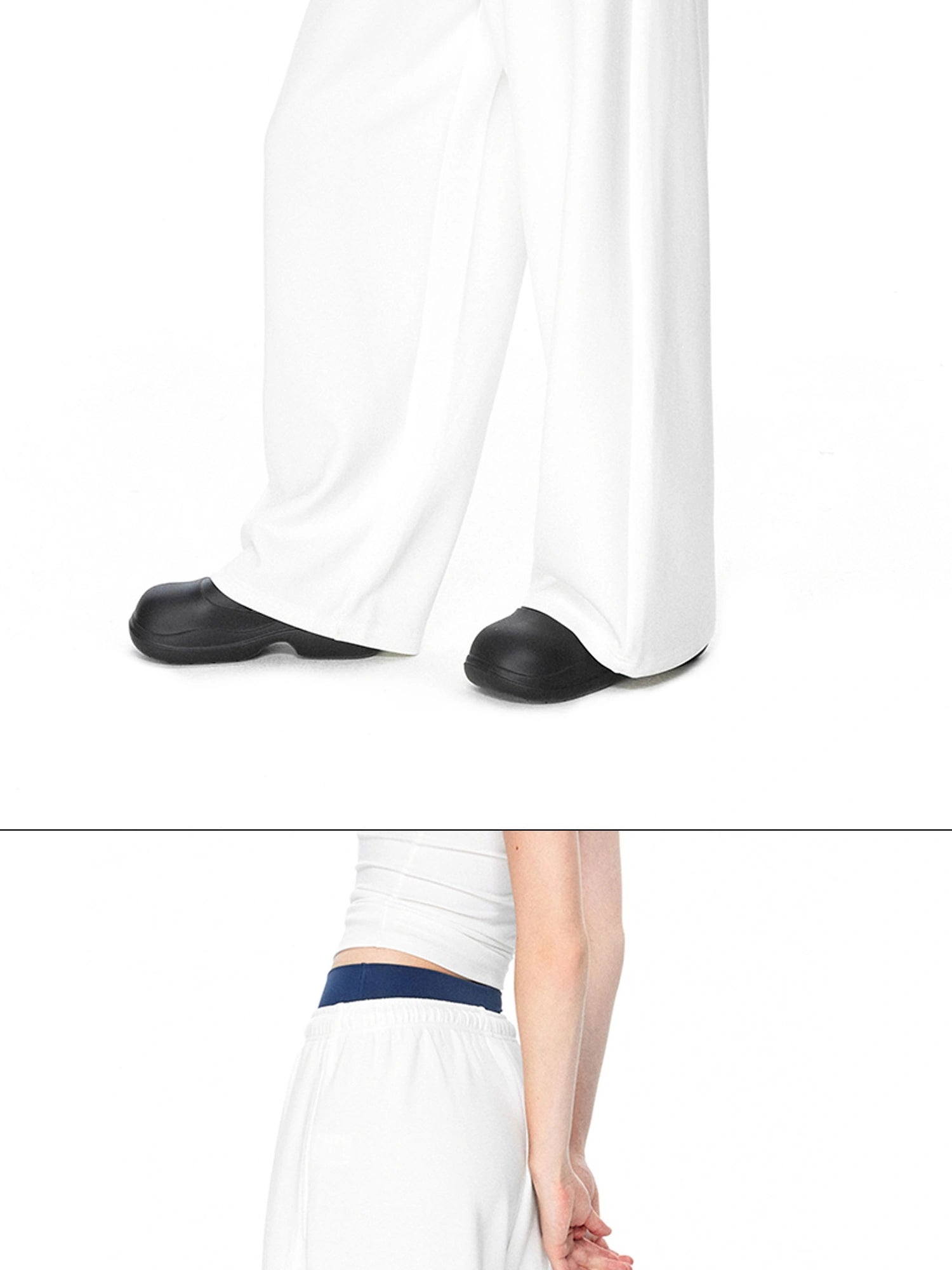 kvkv Soft Touch Yoga Sports Navy Blue Trim Waistband Joggers