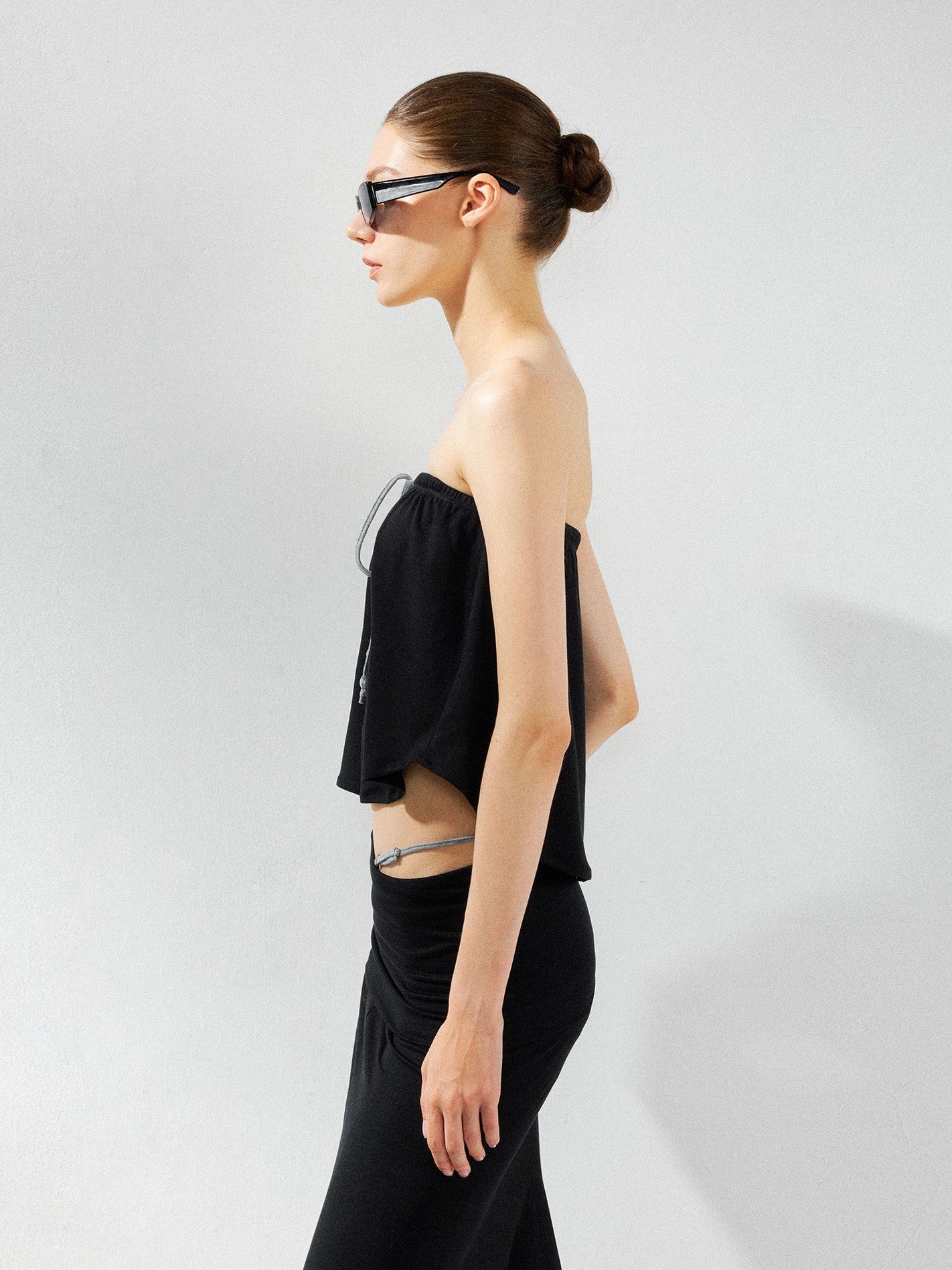 kvkv Solid Two Way Drawstring Cropped Loose Women&