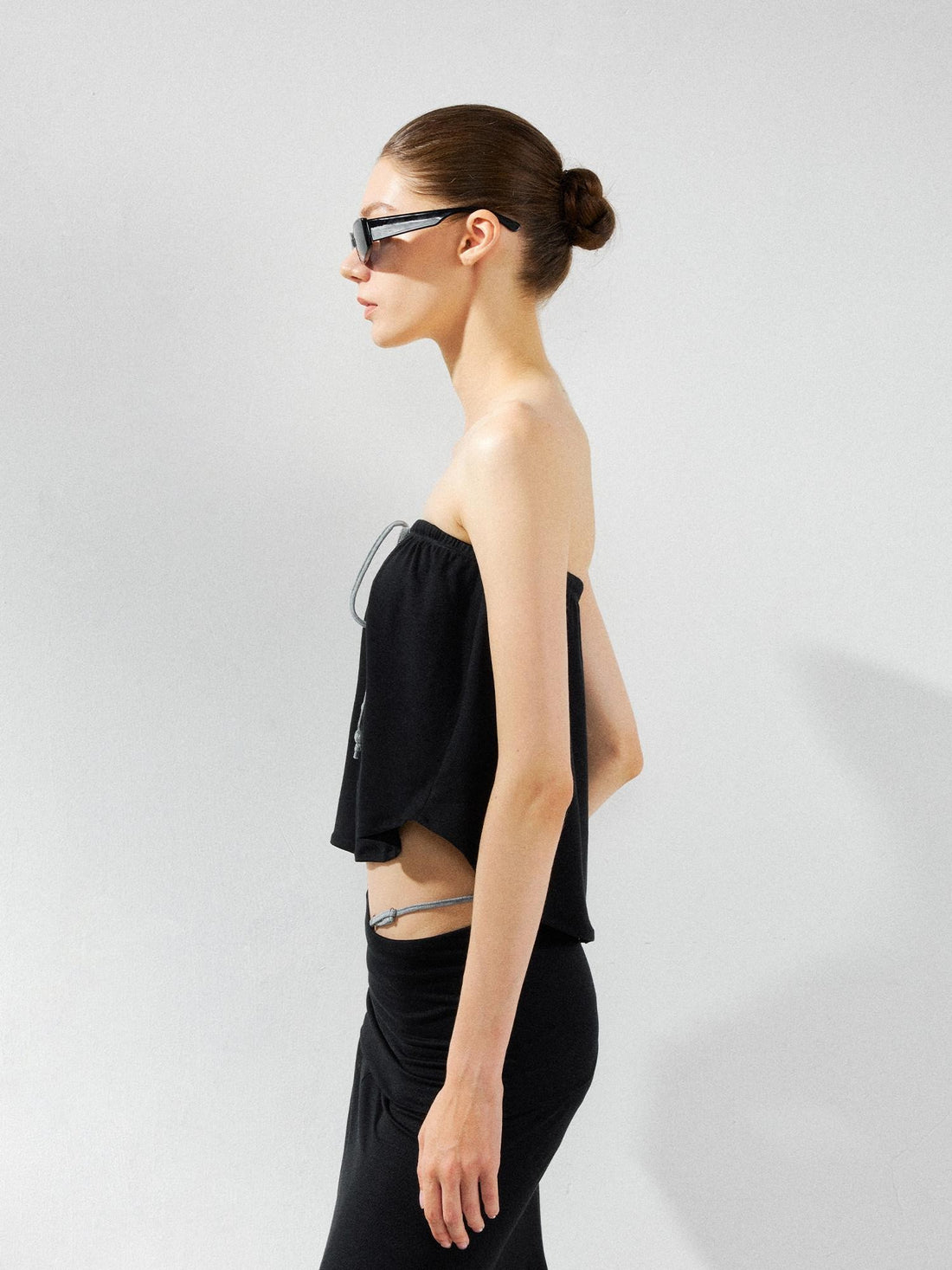 kvkv Solid Two Way Drawstring Cropped Loose Women&