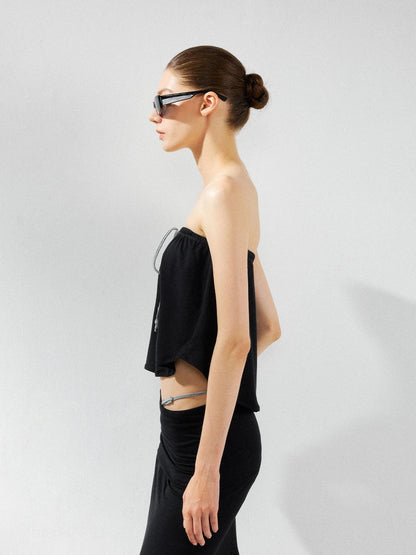 kvkv Solid Two Way Drawstring Cropped Loose Women&