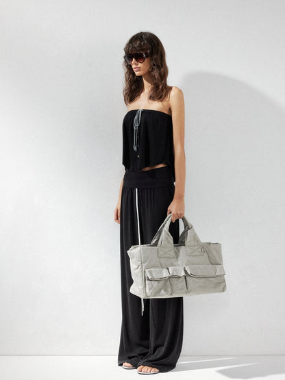 kvkv Solid Two Way Drawstring Cropped Loose Women&