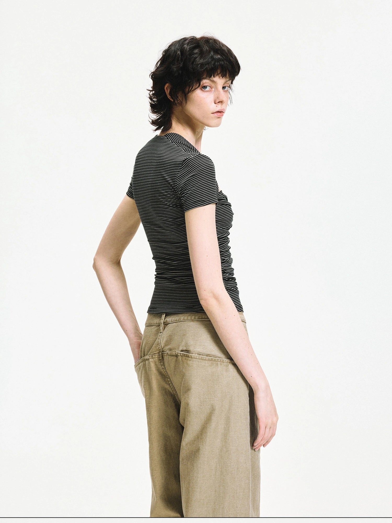 kvkv Square Neck Knitted Fitted Tee
