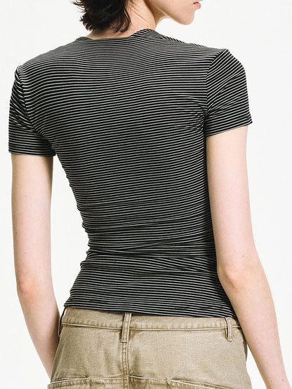 kvkv Square Neck Knitted Fitted Tee