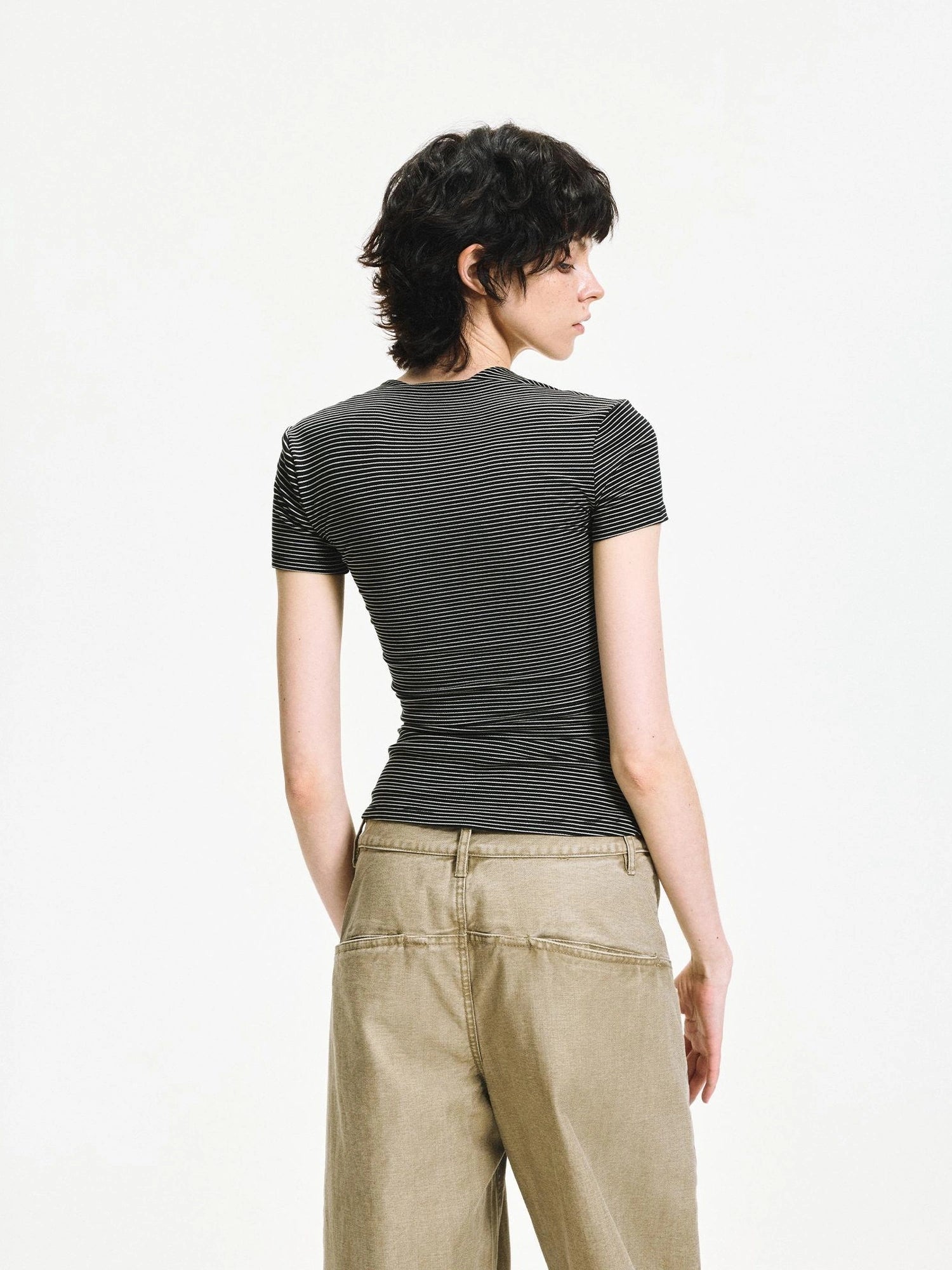 kvkv Square Neck Knitted Fitted Tee