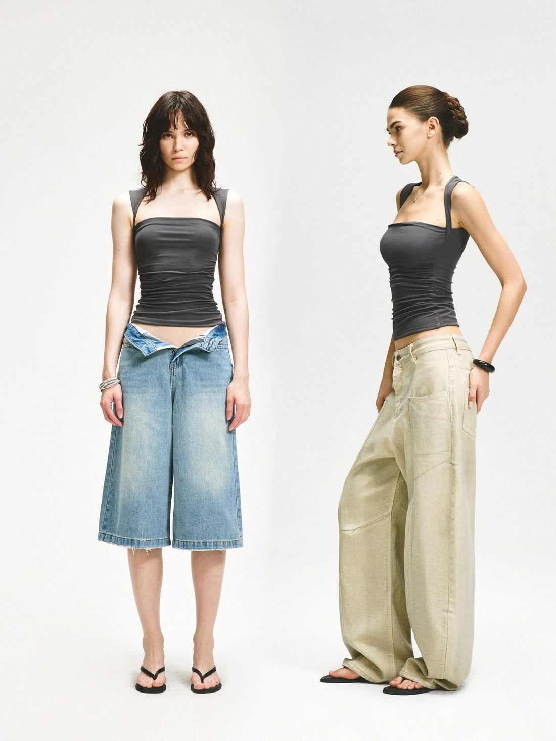 KVKV Yoga Clothing Brand - Square Neck Pleated Tank Top