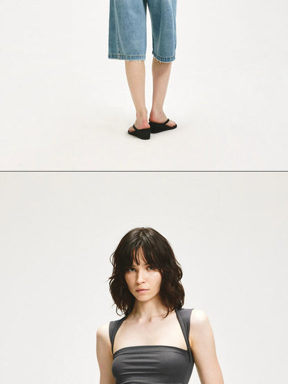 KVKV Yoga Clothing Brand - Square Neck Pleated Tank Top