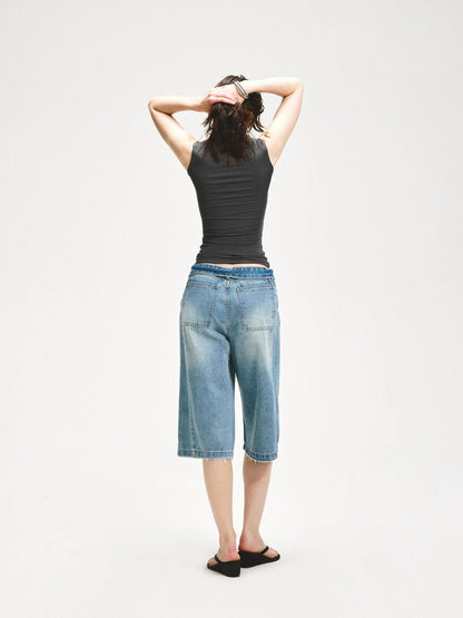 KVKV Yoga Clothing Brand - Square Neck Pleated Tank Top