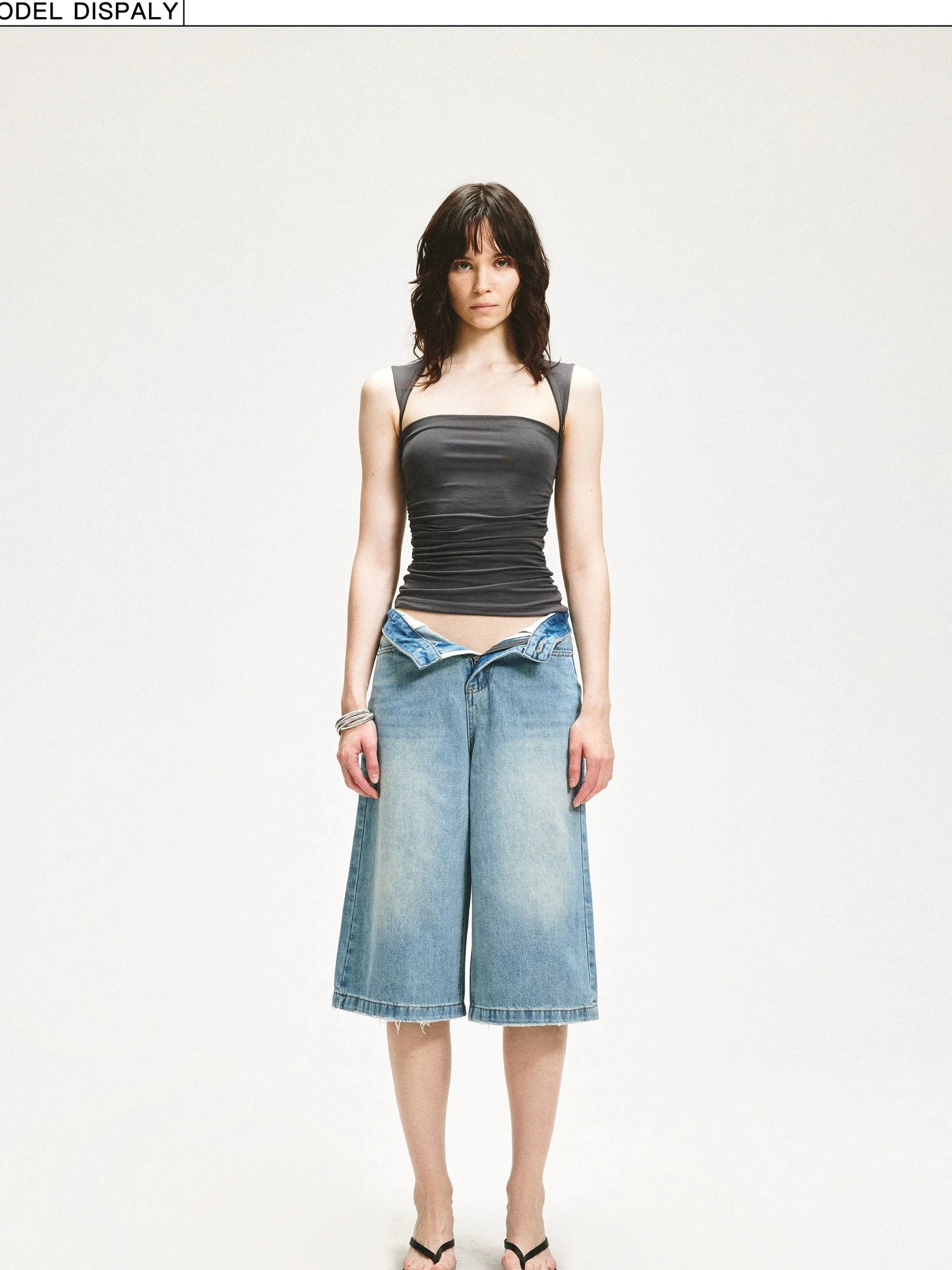 KVKV Yoga Clothing Brand - Square Neck Pleated Tank Top