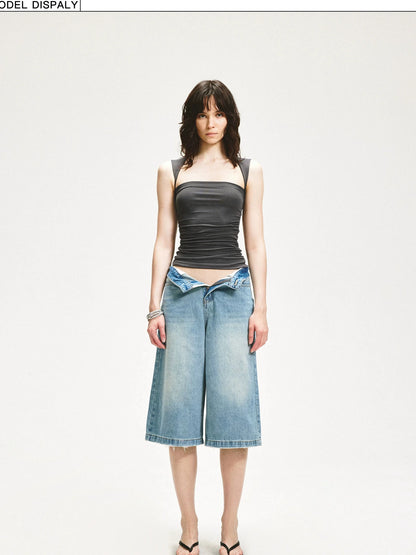 KVKV Yoga Clothing Brand - Square Neck Pleated Tank Top