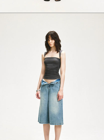 KVKV Yoga Clothing Brand - Square Neck Pleated Tank Top