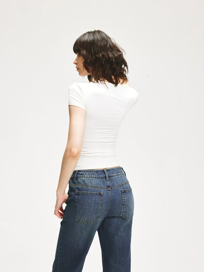 kvkv Square Neck Slim Fit T-shirt