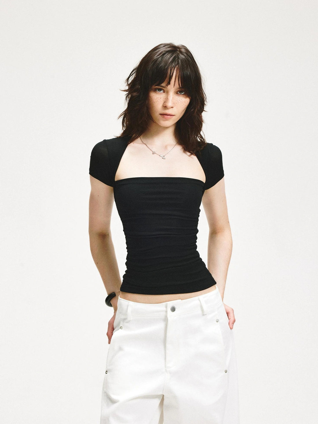 kvkv Square Neck Slim Fit T-shirt