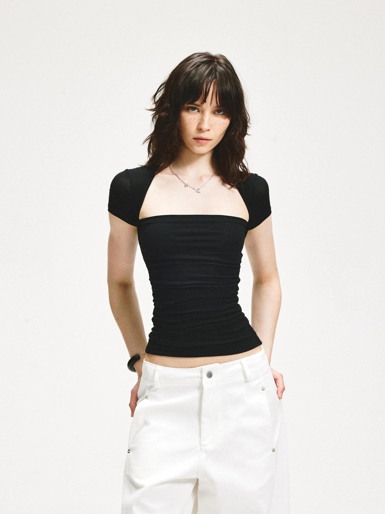 kvkv Square Neck Slim Fit T-shirt