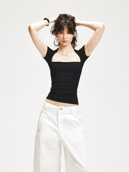 kvkv Square Neck Slim Fit T-shirt