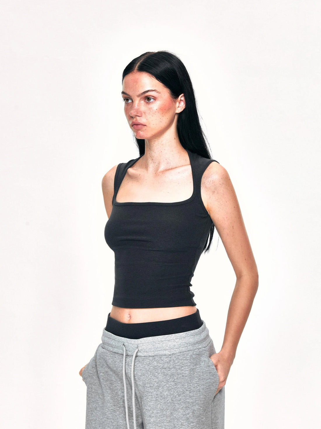 Square Neck Wide Strap Vest
