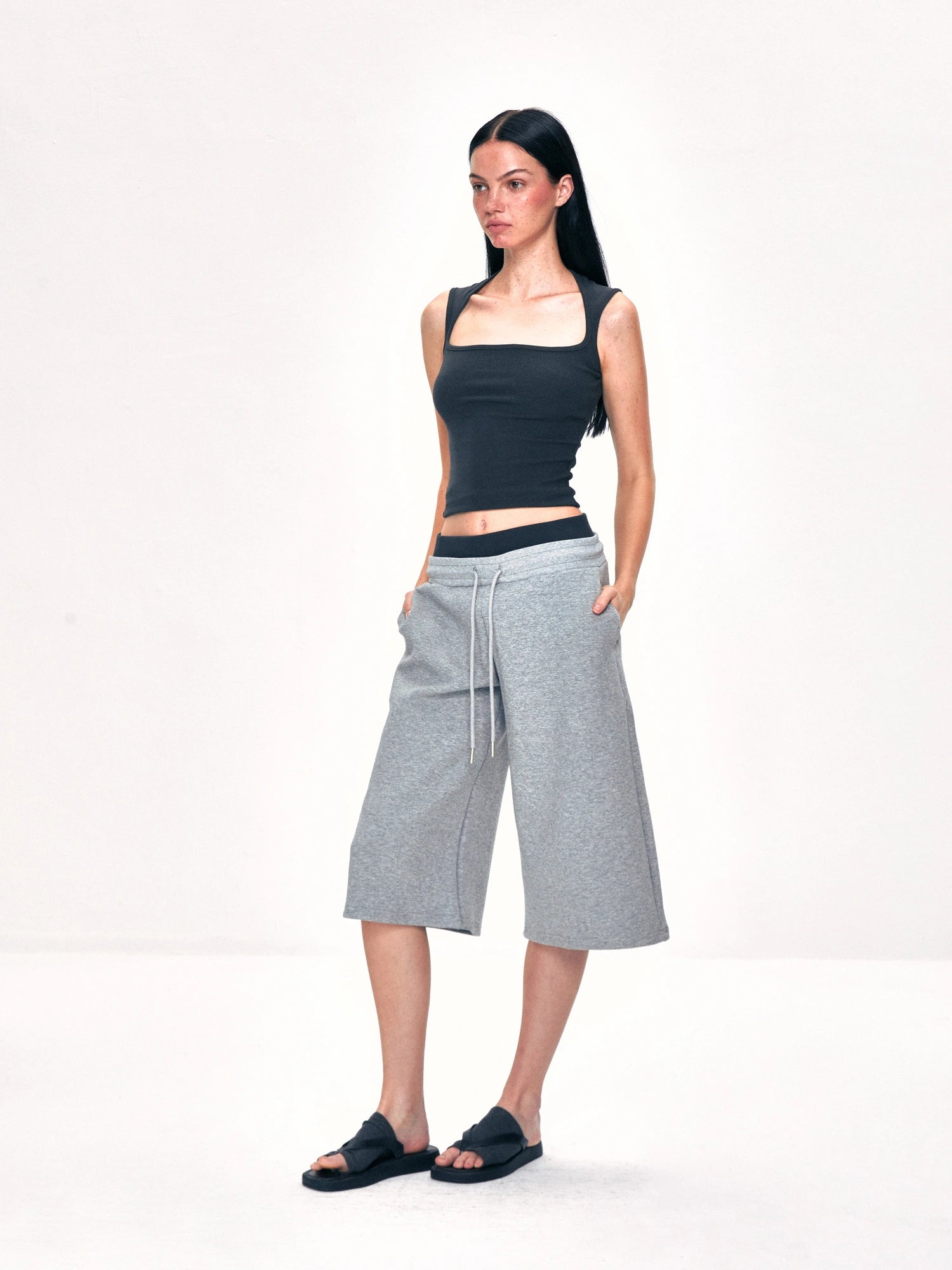 Square Neck Wide Strap Vest
