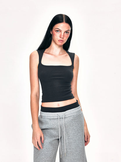 Square Neck Wide Strap Vest