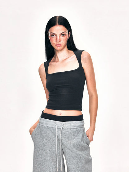 Square Neck Wide Strap Vest