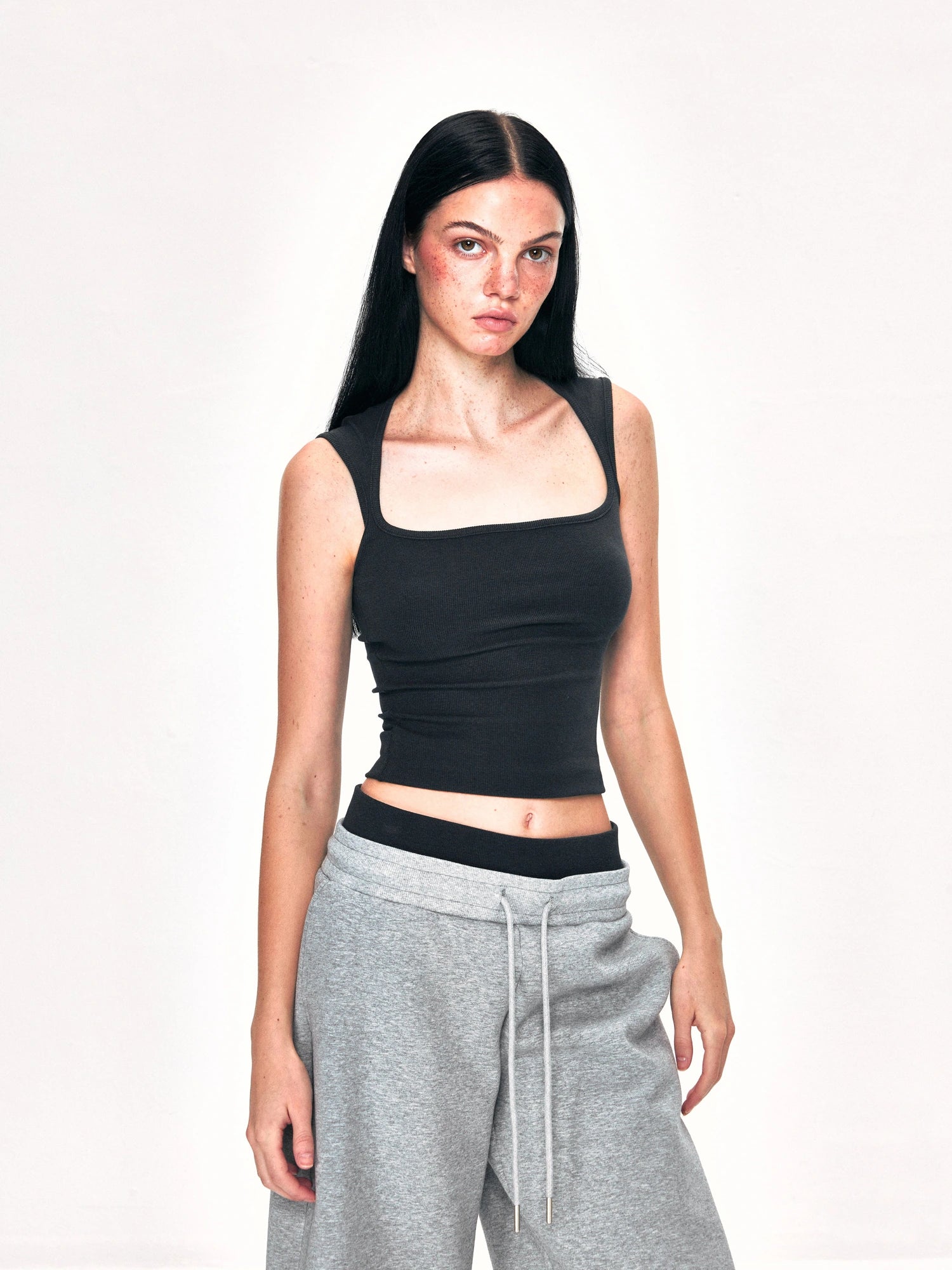 Square Neck Wide Strap Vest