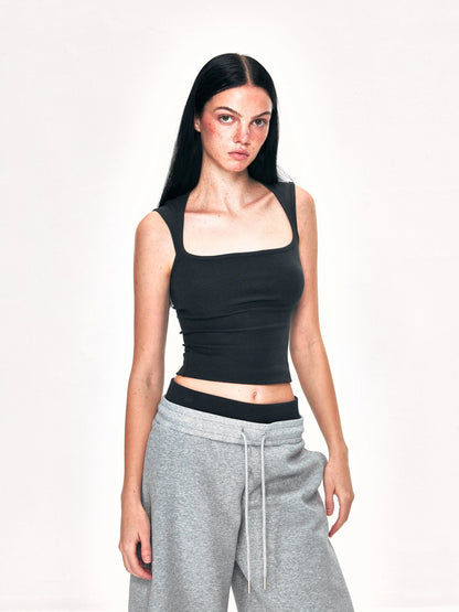 Square Neck Wide Strap Vest