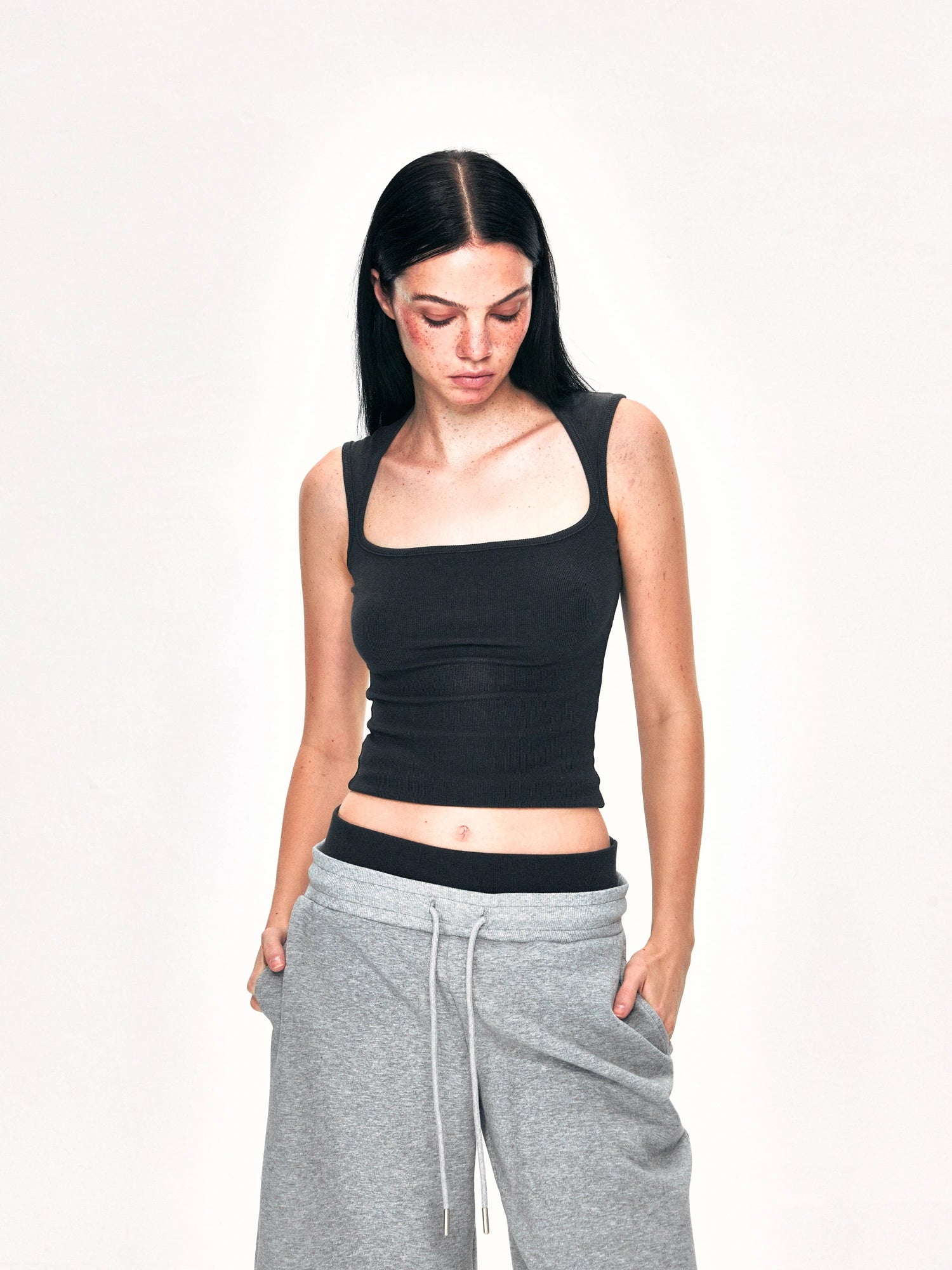Square Neck Wide Strap Vest
