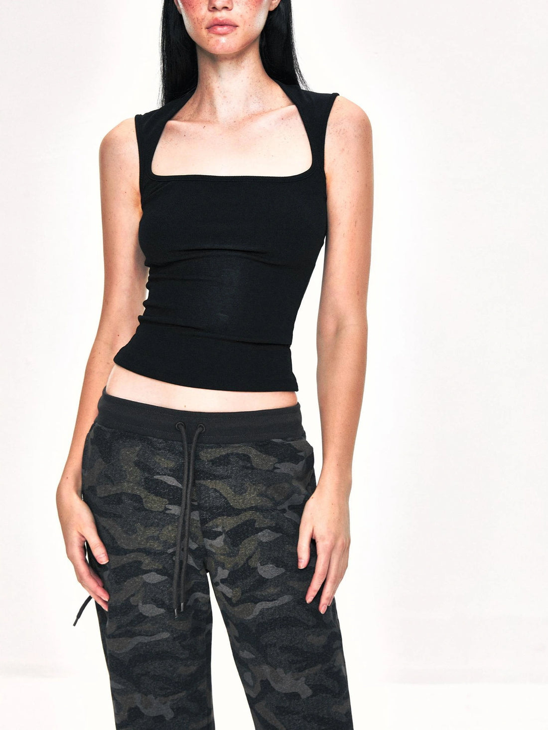Square Neck Wide Strap Vest