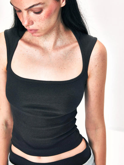 Square Neck Wide Strap Vest