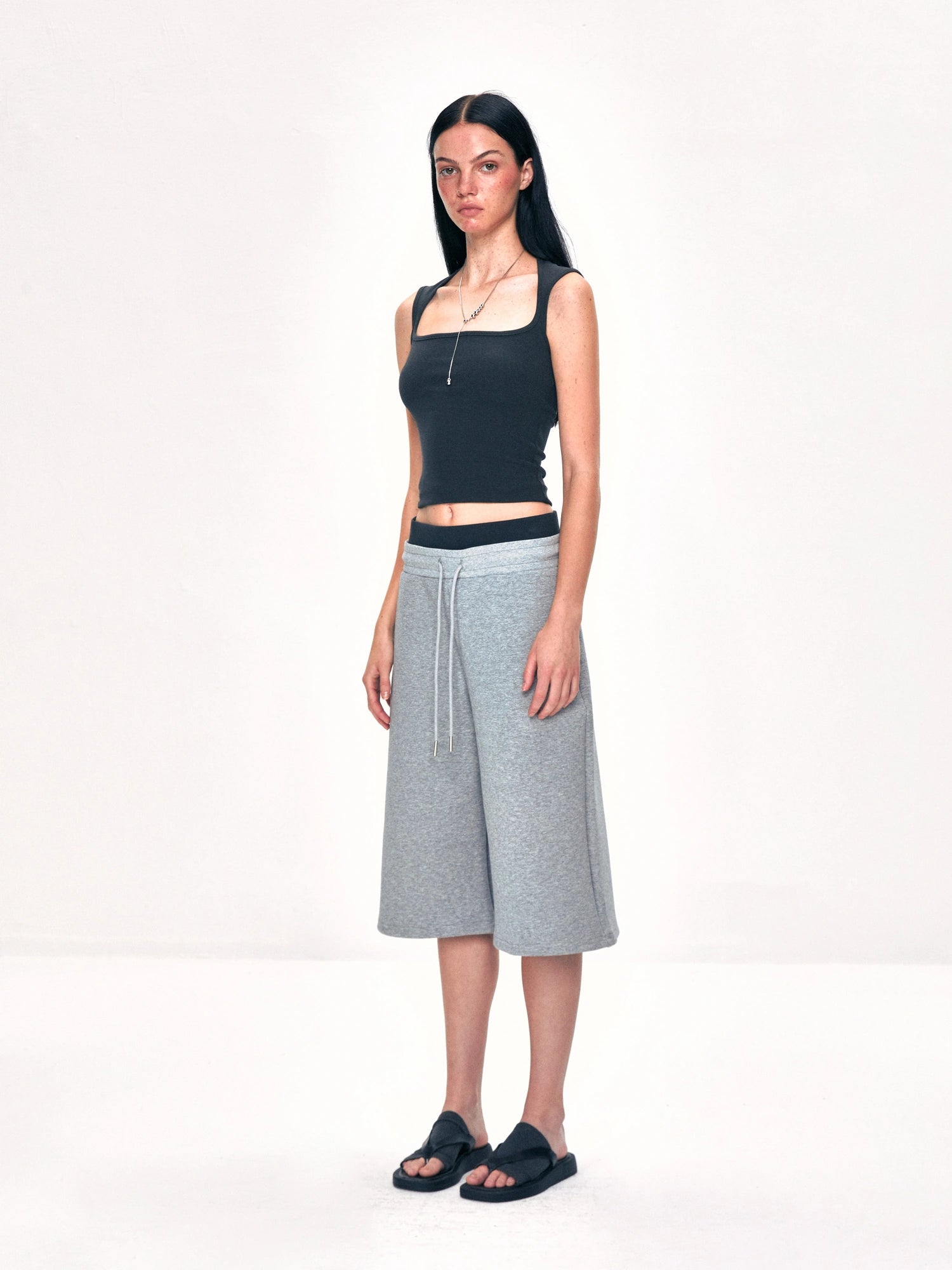 Square Neck Wide Strap Vest