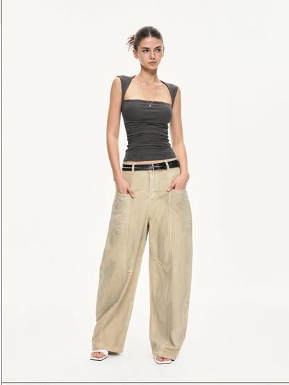 kvkv Strappy Square Neck Fitted Tank Top