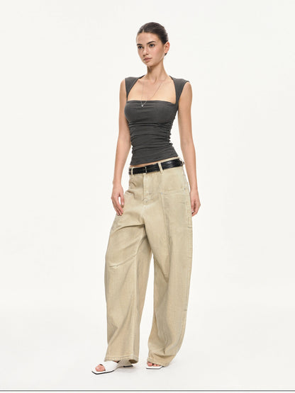 kvkv Strappy Square Neck Fitted Tank Top