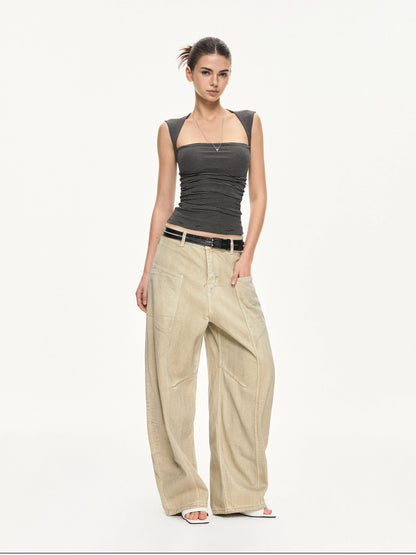 kvkv Strappy Square Neck Fitted Tank Top