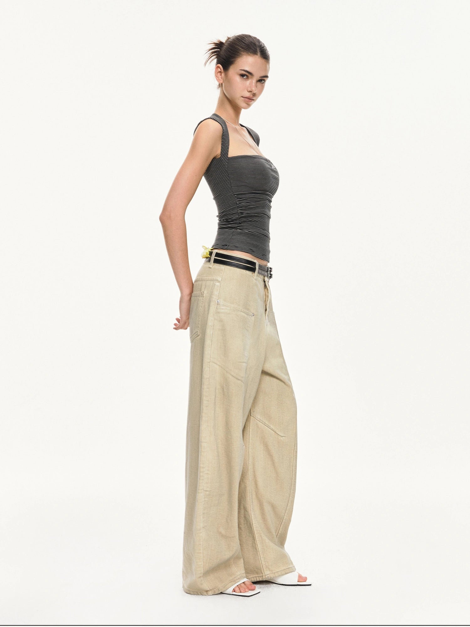 kvkv Strappy Square Neck Fitted Tank Top