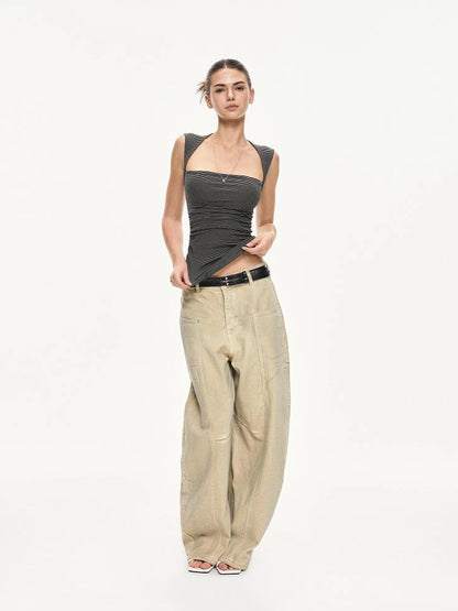 kvkv Strappy Square Neck Fitted Tank Top