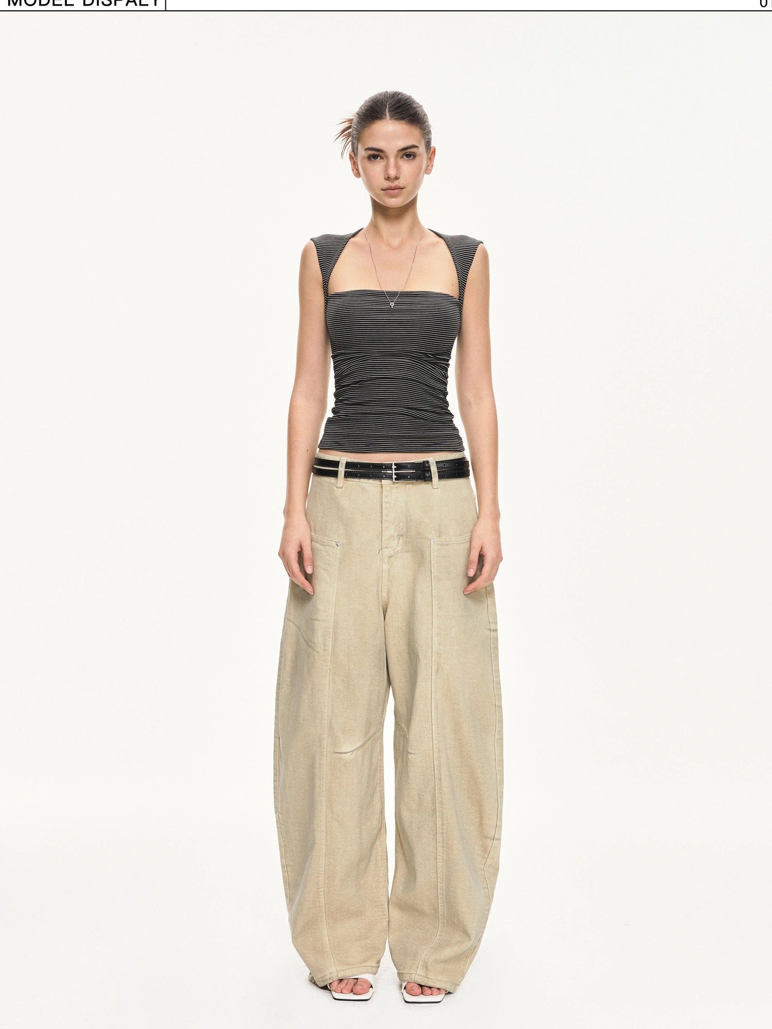 kvkv Strappy Square Neck Fitted Tank Top