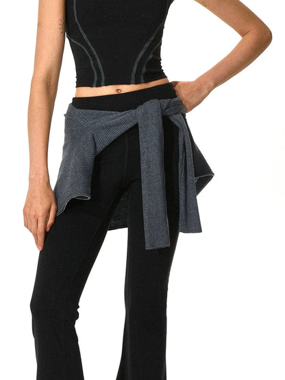 kvkv Strappy Yoga Tank Top V-neck T-shirt Long Sleeve
