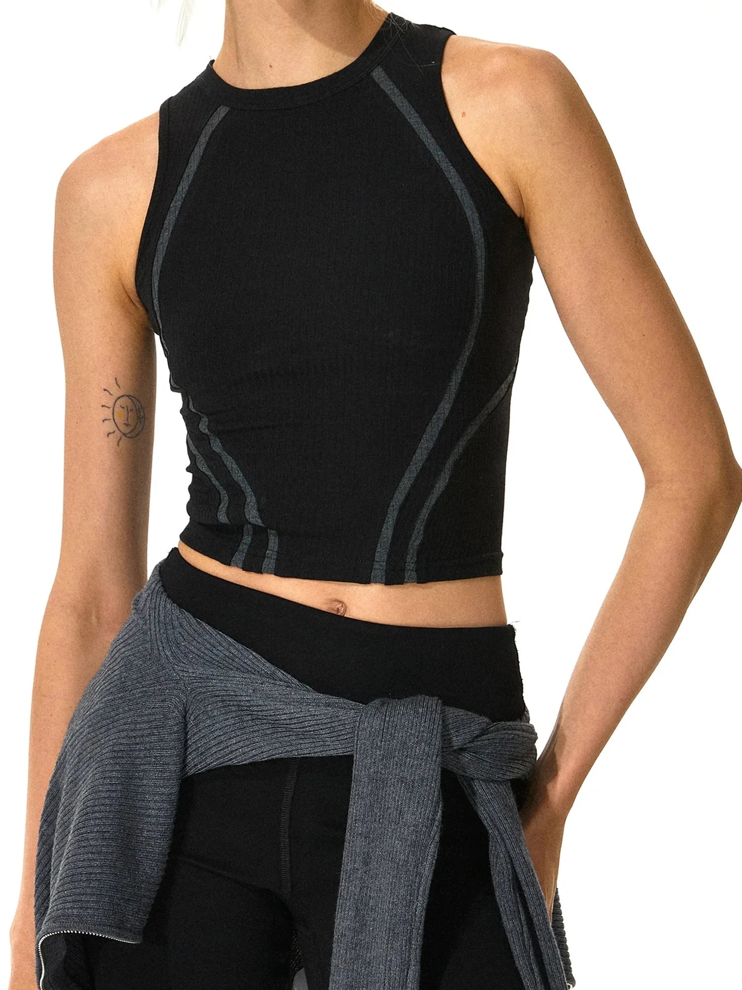 kvkv Strappy Yoga Tank Top V-neck T-shirt Long Sleeve
