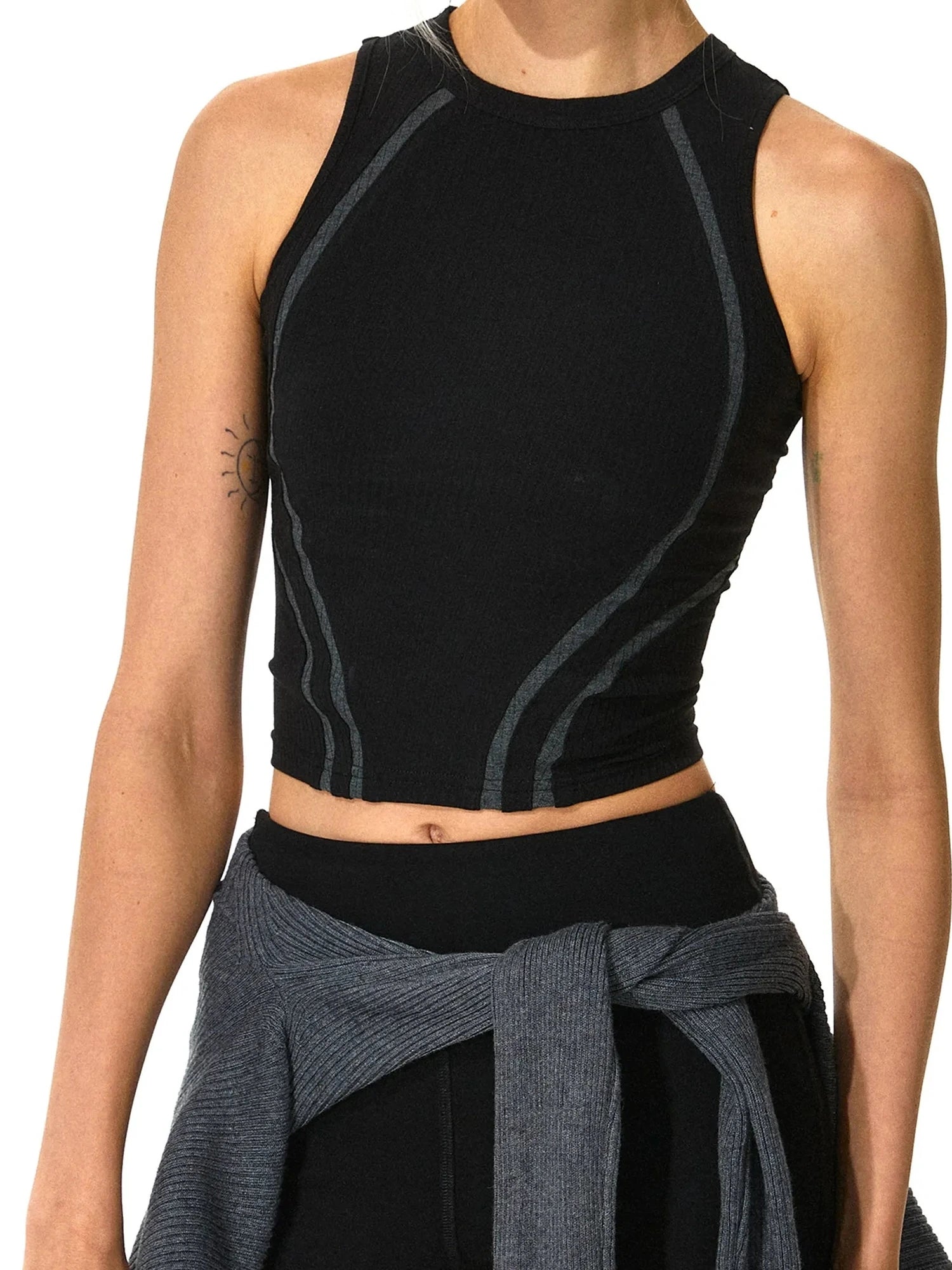 kvkv Strappy Yoga Tank Top V-neck T-shirt Long Sleeve