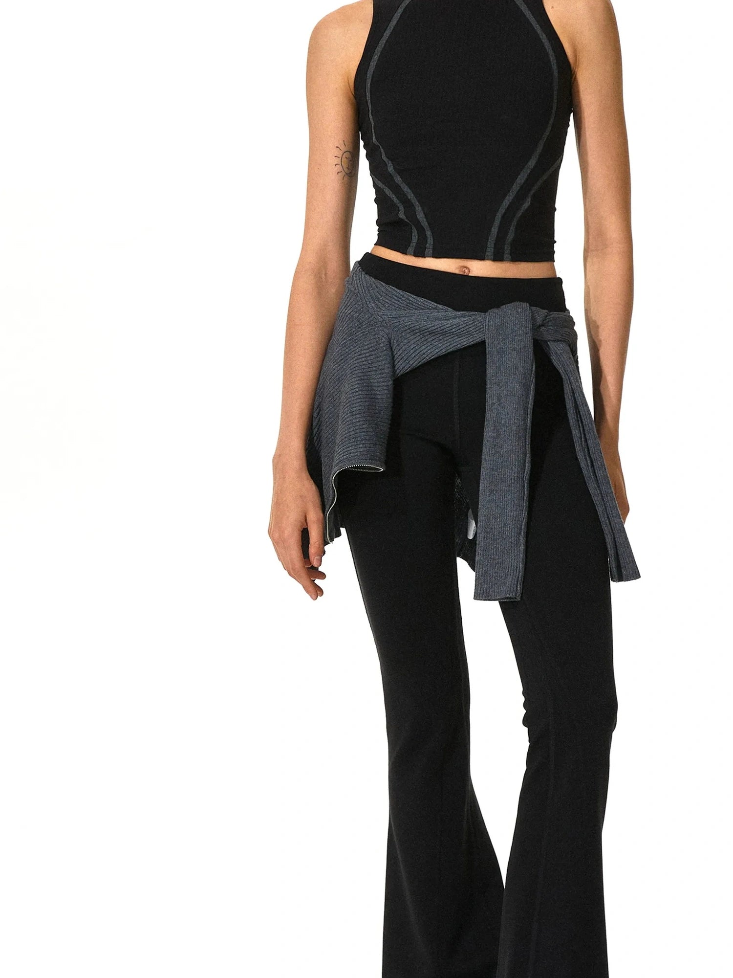 kvkv Strappy Yoga Tank Top V-neck T-shirt Long Sleeve