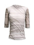 kvkv_Stretch_Checkered_Mesh_Slim_Fit_Mid_Sleeve_Top_MISSTT