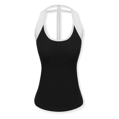 kvkv_Stretch_Cotton_Blend_Slim_U_Neck_Cropped_Womens_Minimalist_Black_Tank_Tops_MISSTT