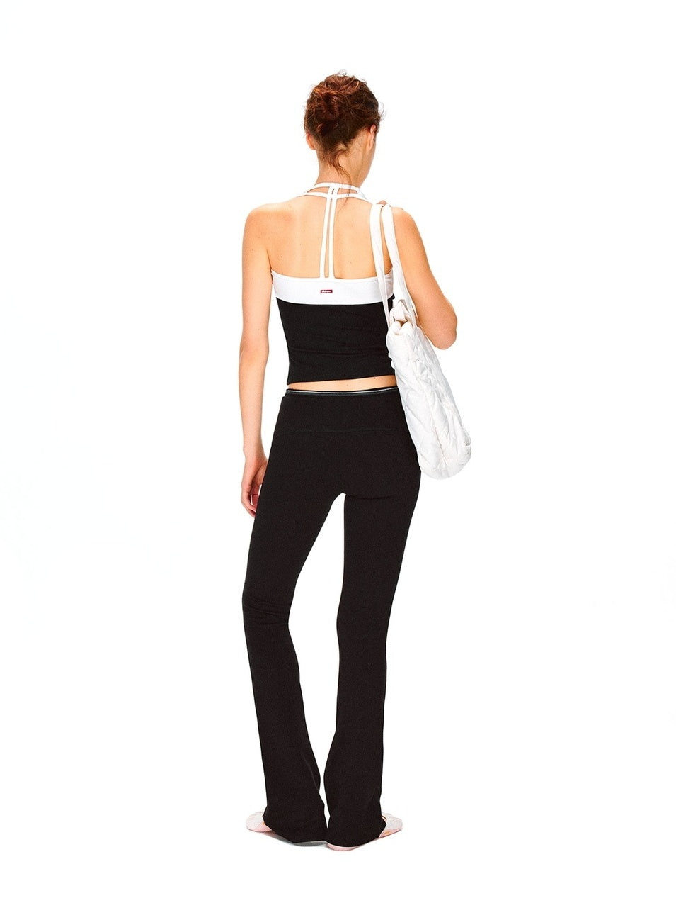 kvkv Stretch Cotton Blend Slim U Neck Cropped Womens Minimalist Black Tank Tops