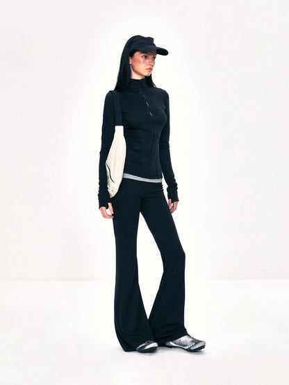 kvkv Stretch Flared Yoga Pants With Contrast Panels