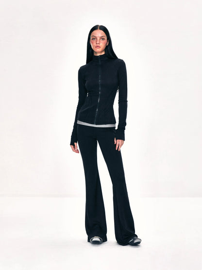 kvkv Stretch Flared Yoga Pants With Contrast Panels