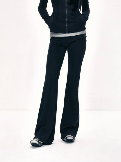 kvkv Stretch Flared Yoga Pants With Contrast Panels