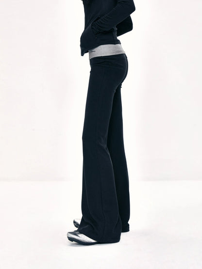 kvkv Stretch Flared Yoga Pants With Contrast Panels